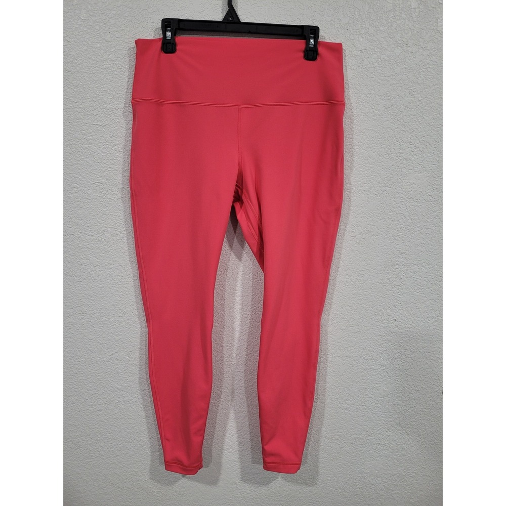 Lululemon High Rise Leggings 14 Coral Pink Activewear Yoga Tights 27‎ Inseam #C